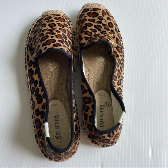Soludos platform espadrilles calf hair animal print leopard smoking slipper sz 9 - Picture 10 of 10
